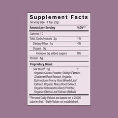 Moon Juice Sex Dust label side highlighting vegan and sugar-free attributes.