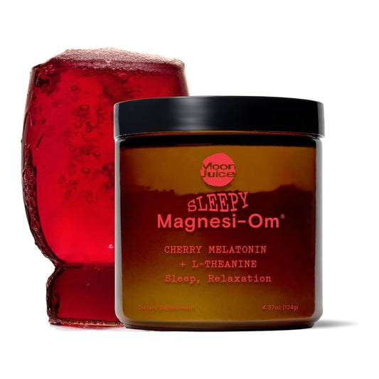 Moon Juice Sleepy Magnesi-Om packshot with bottle and scoop