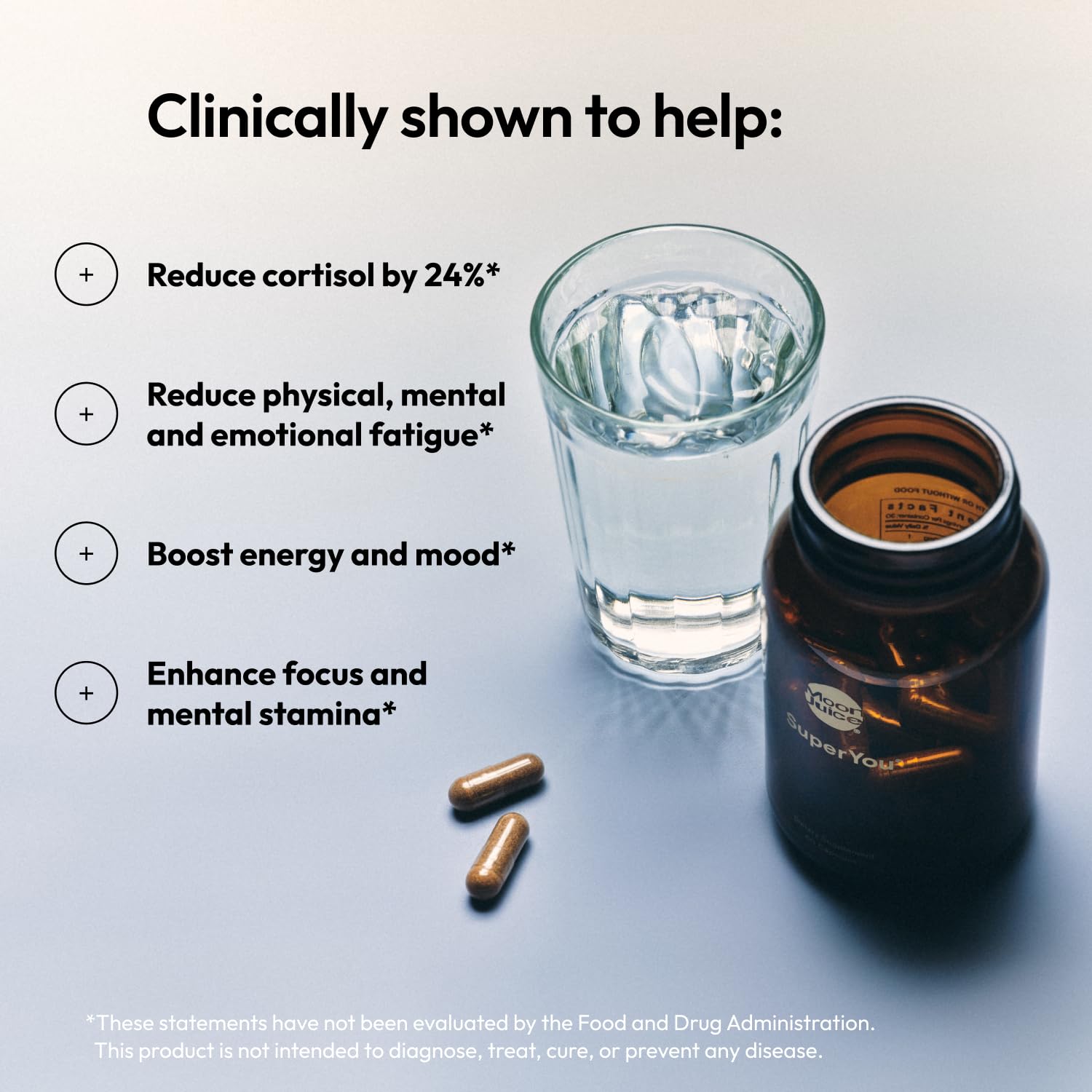 Moon Juice SuperYou ashwagandha blend close-up emphasizing calming resilience