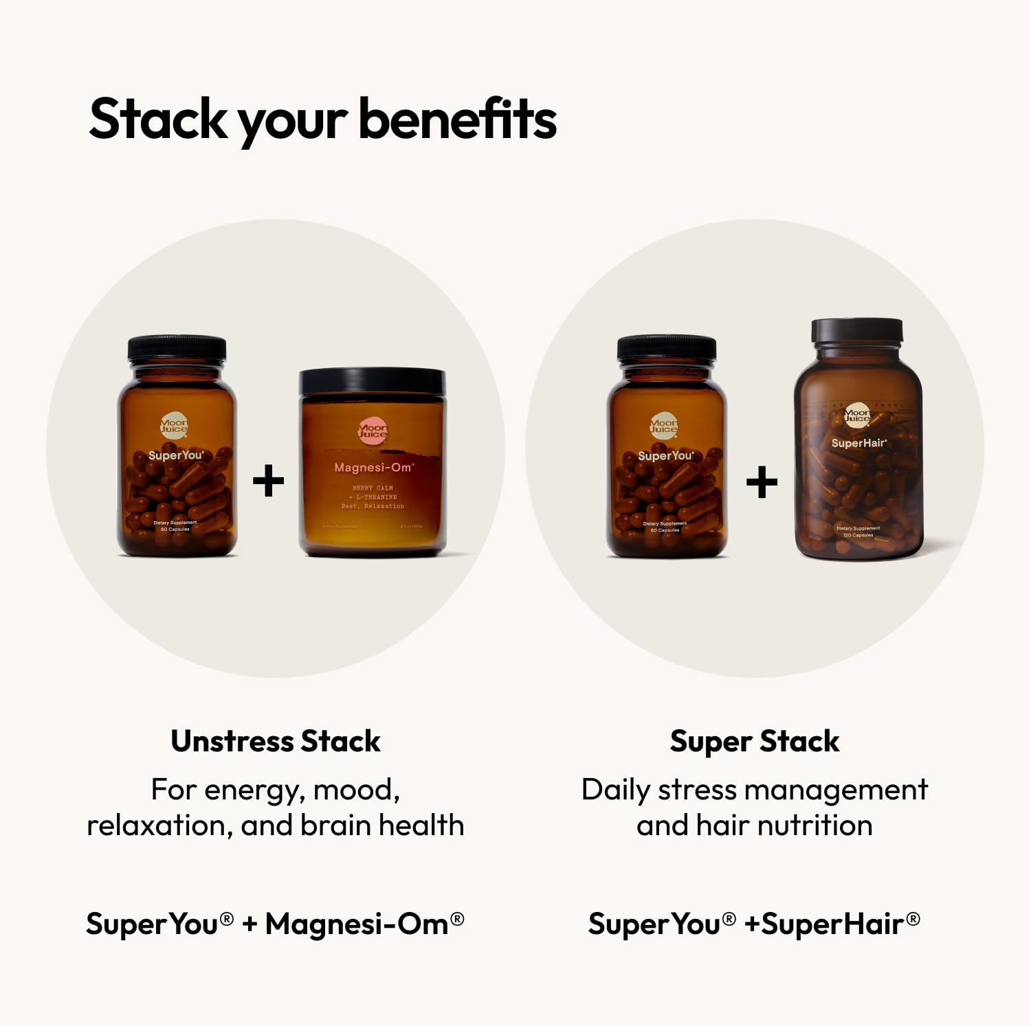Moon Juice SuperYou outer bottle on shelf signaling premium cortisol-support