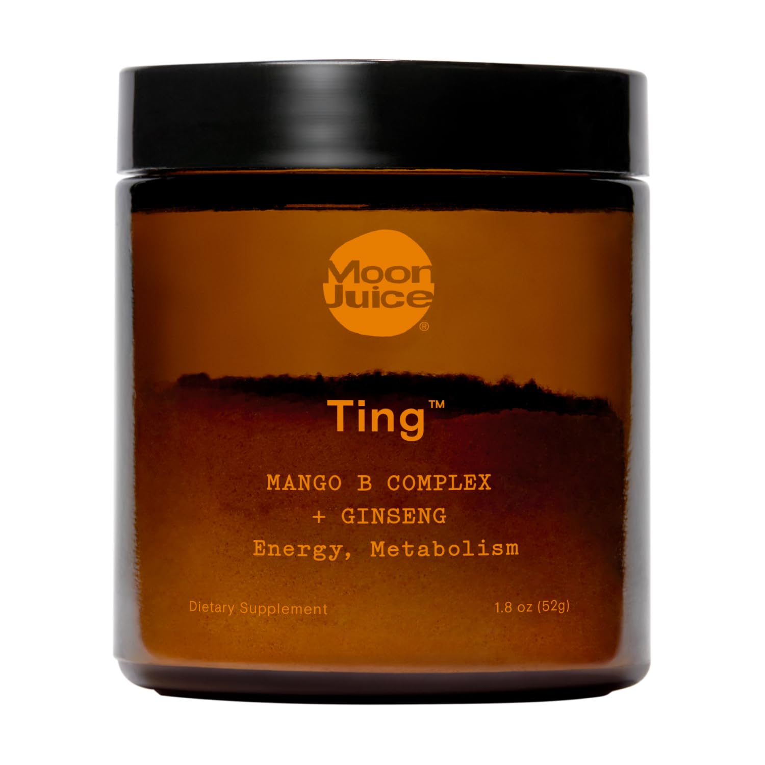 Moon Juice Ting bottle being opened for a mango flavor energy boost.
