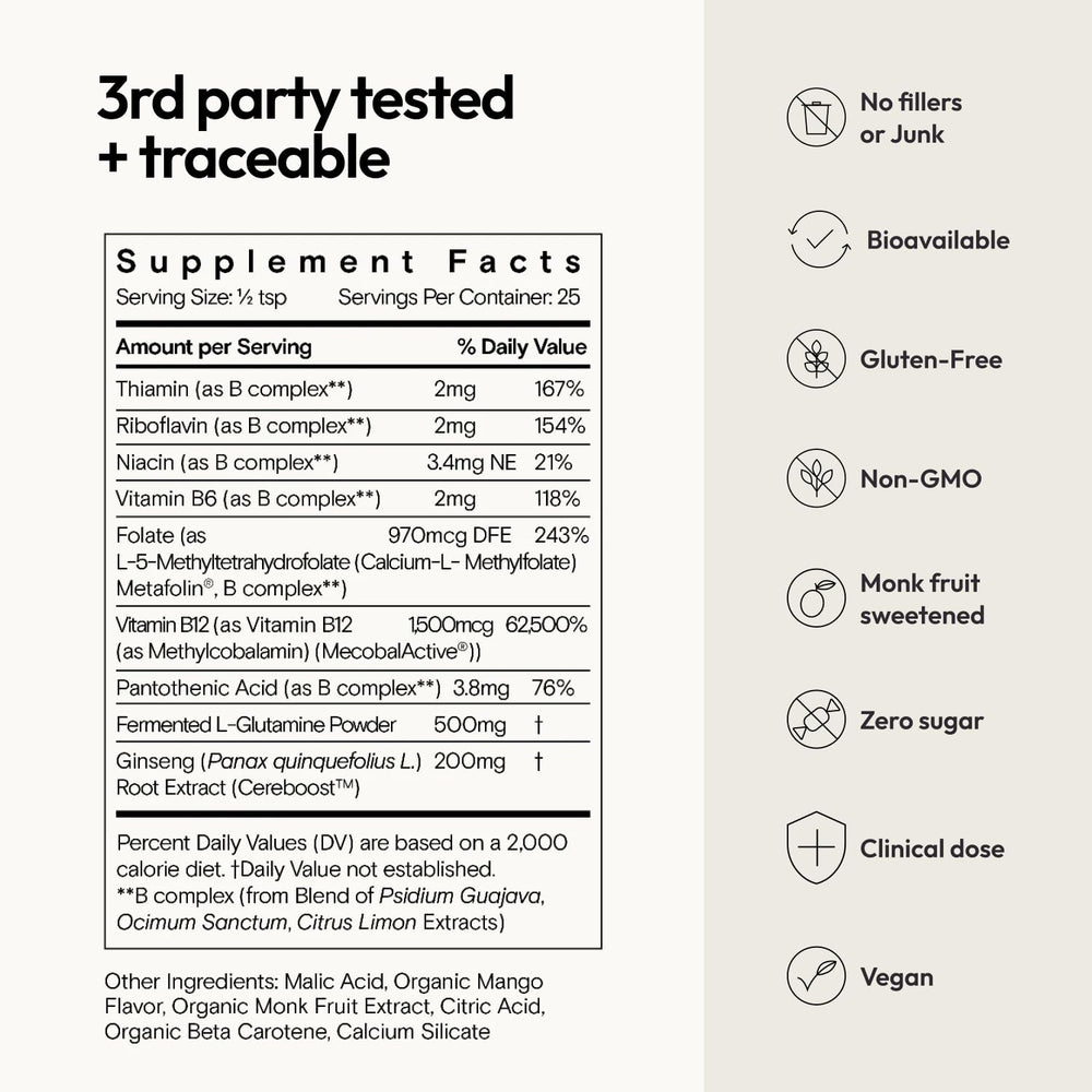 Moon Juice Ting label detail emphasizing caffeine-free energy and digestion support.