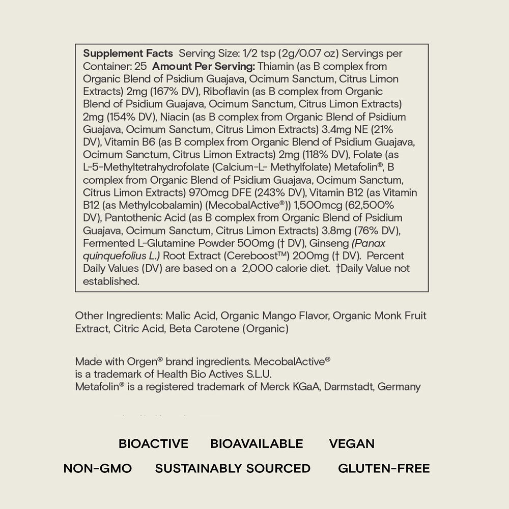 Organic Tulsi and Guava sources in Ting Mango B Complex