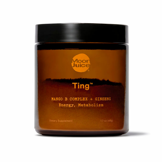 Moon Juice Ting Mango Vitamin B Complex + Ginseng jar side view