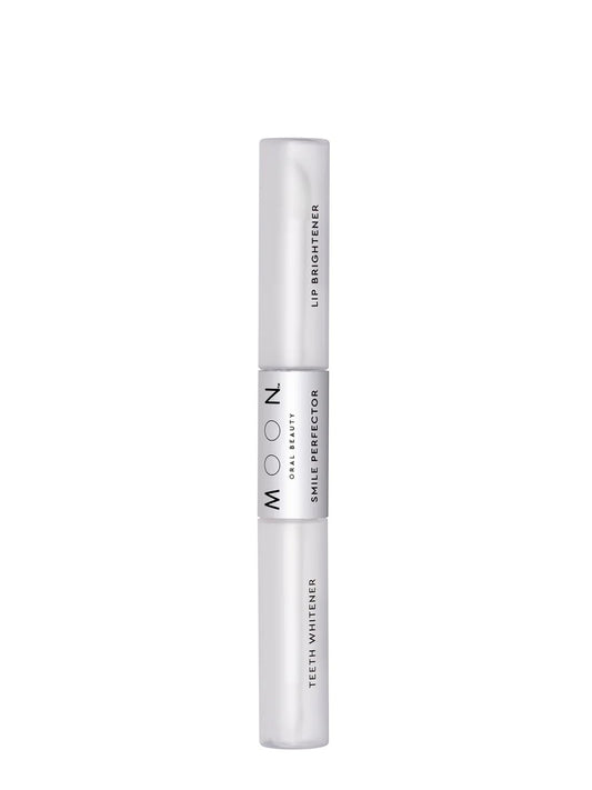 MOON dual-ended Smile Perfecter Duo with whitening pen and lip brightener