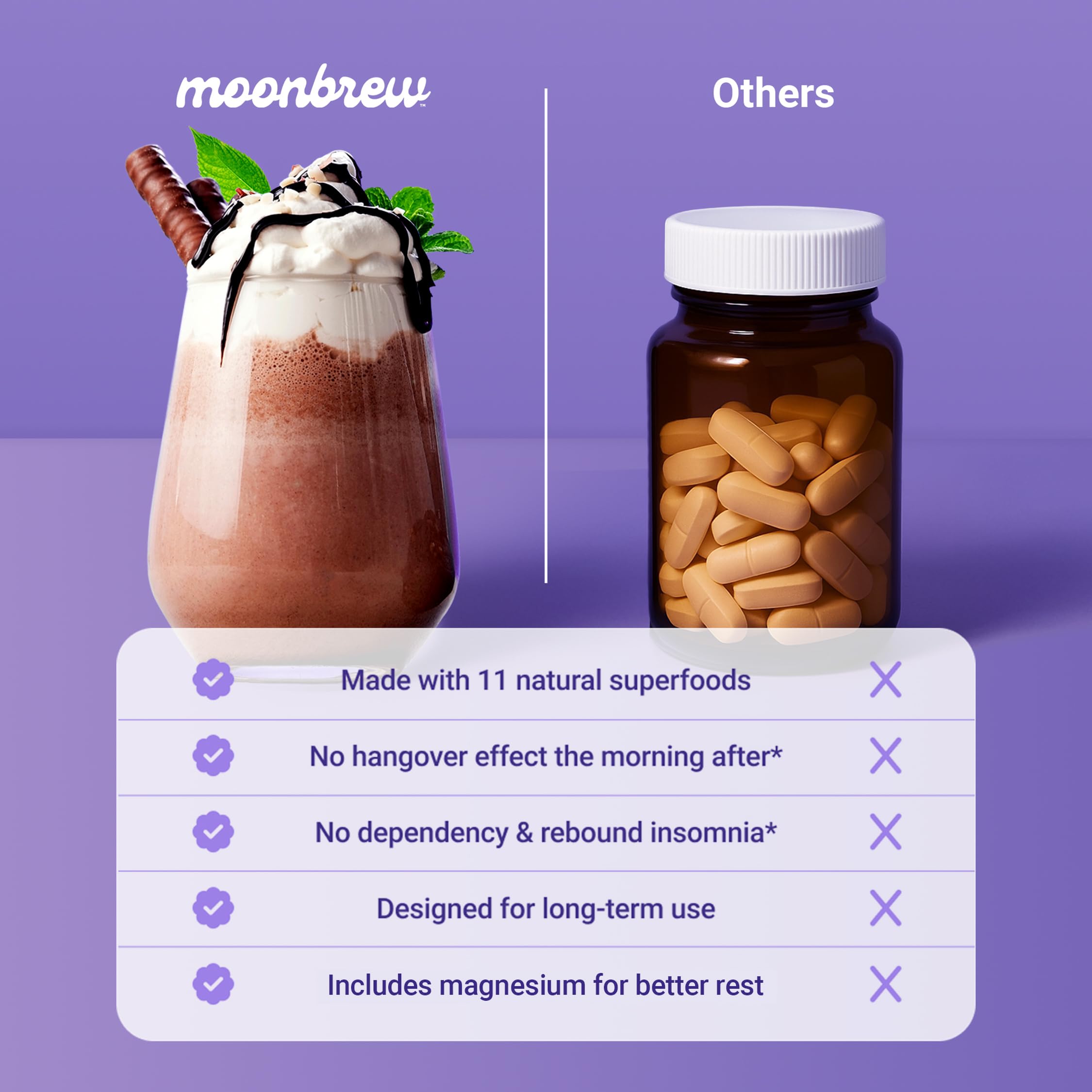 MoonBrew prepared hot coconut chocolate nighttime drink