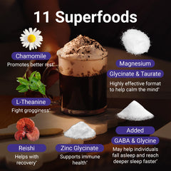 MoonBrew ingredients featuring chamomile and reishi mushroom
