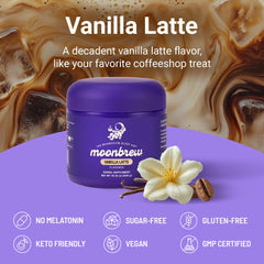 Prepared MoonBrew Vanilla Latte drink served in glass