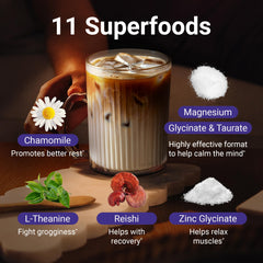 MoonBrew Nighttime Vanilla Latte dissolving in milk highlights creamy texture.