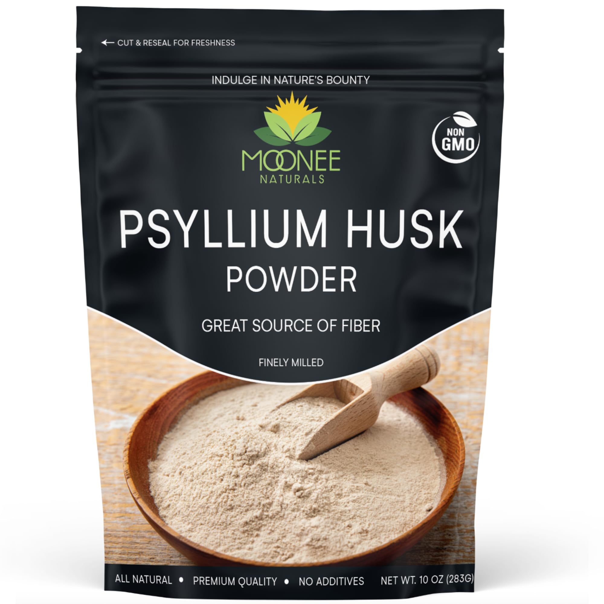 Moonee Naturals Psyllium Husk Powder 10 oz container front view