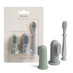 Moonkie baby finger toothbrush blue - close-up