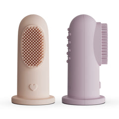 Moonkie baby finger toothbrush kit - blush and pale mauve packaging