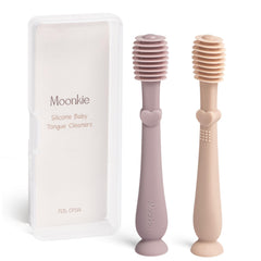 Moonkie Baby Tongue Cleaner Blush color - front view