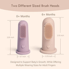 Close-up of Moonkie finger toothbrush silicone bristles
