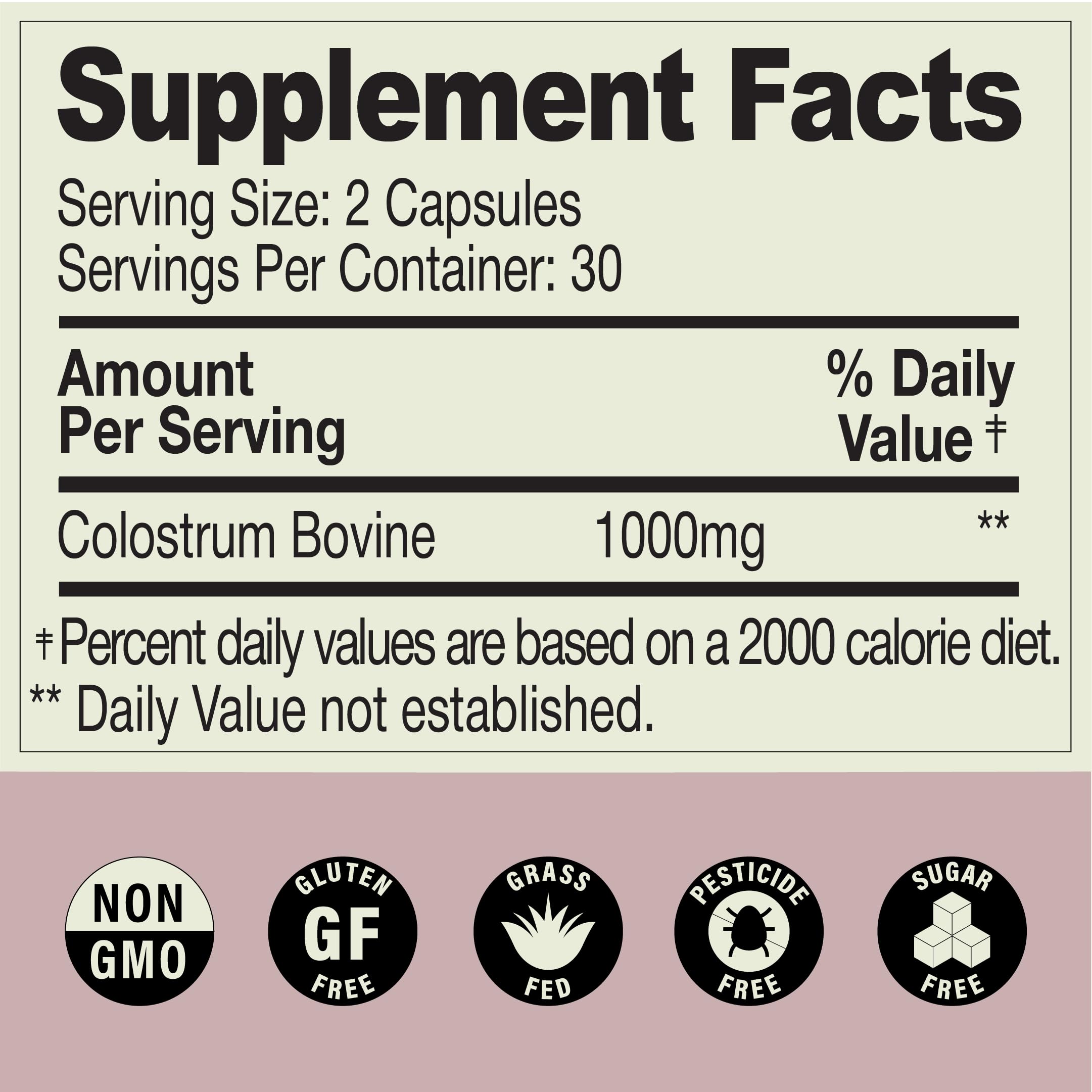 Nutrition highlights on MOOVE colostrum packaging (vitamins and minerals)