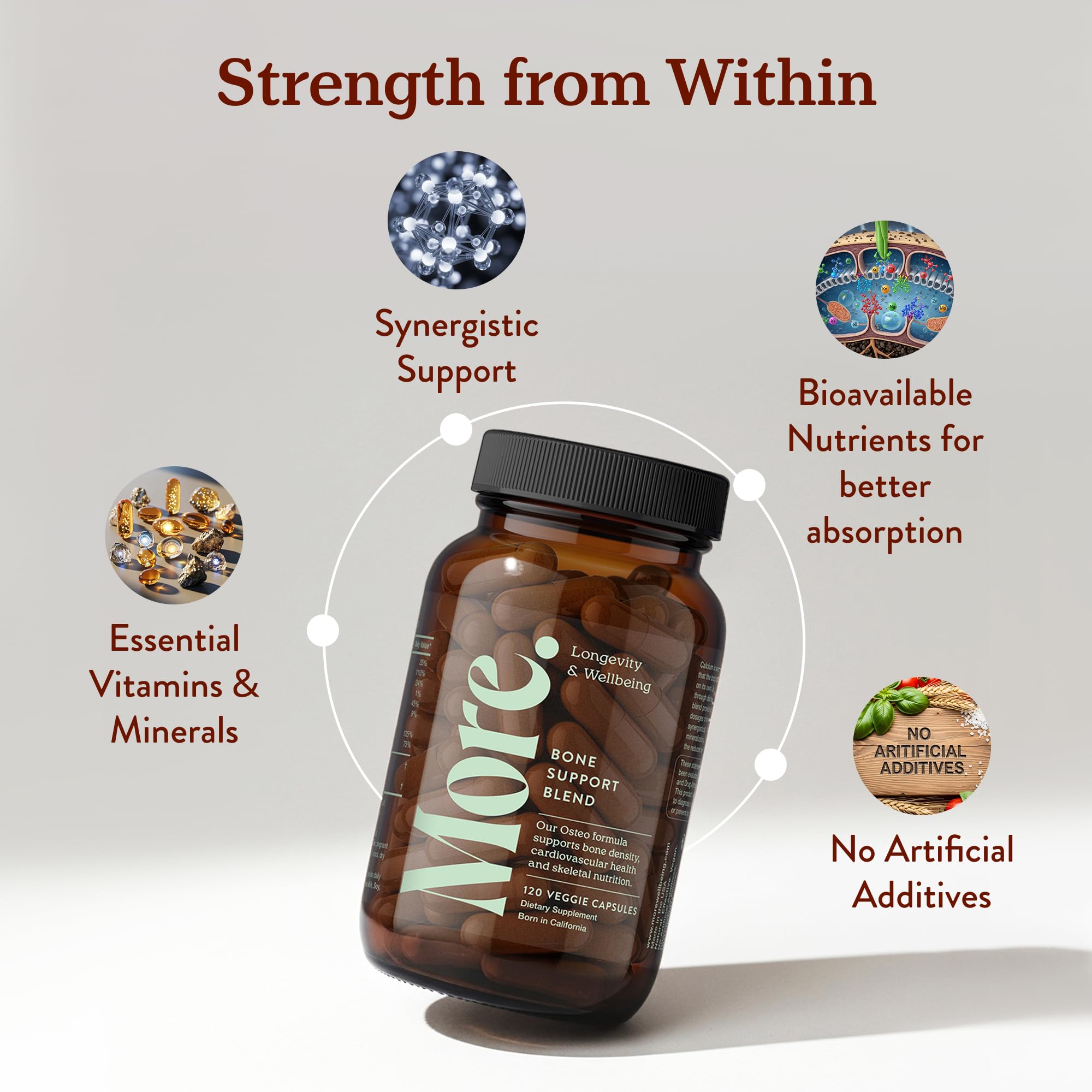 US-made gluten-free bone health supplement packaging