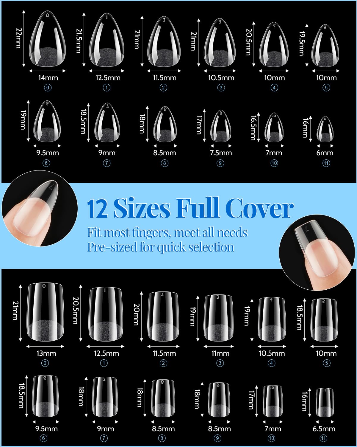 MORGLES clear full-cover nails kit for strong, seamless results.