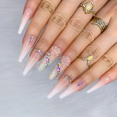 Morily 24pcs ombre ballerina long nails for stylish at-home manicure