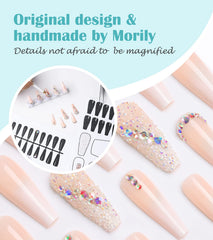 Morily coffin press-on nails set for a durable salon-like finish at home
