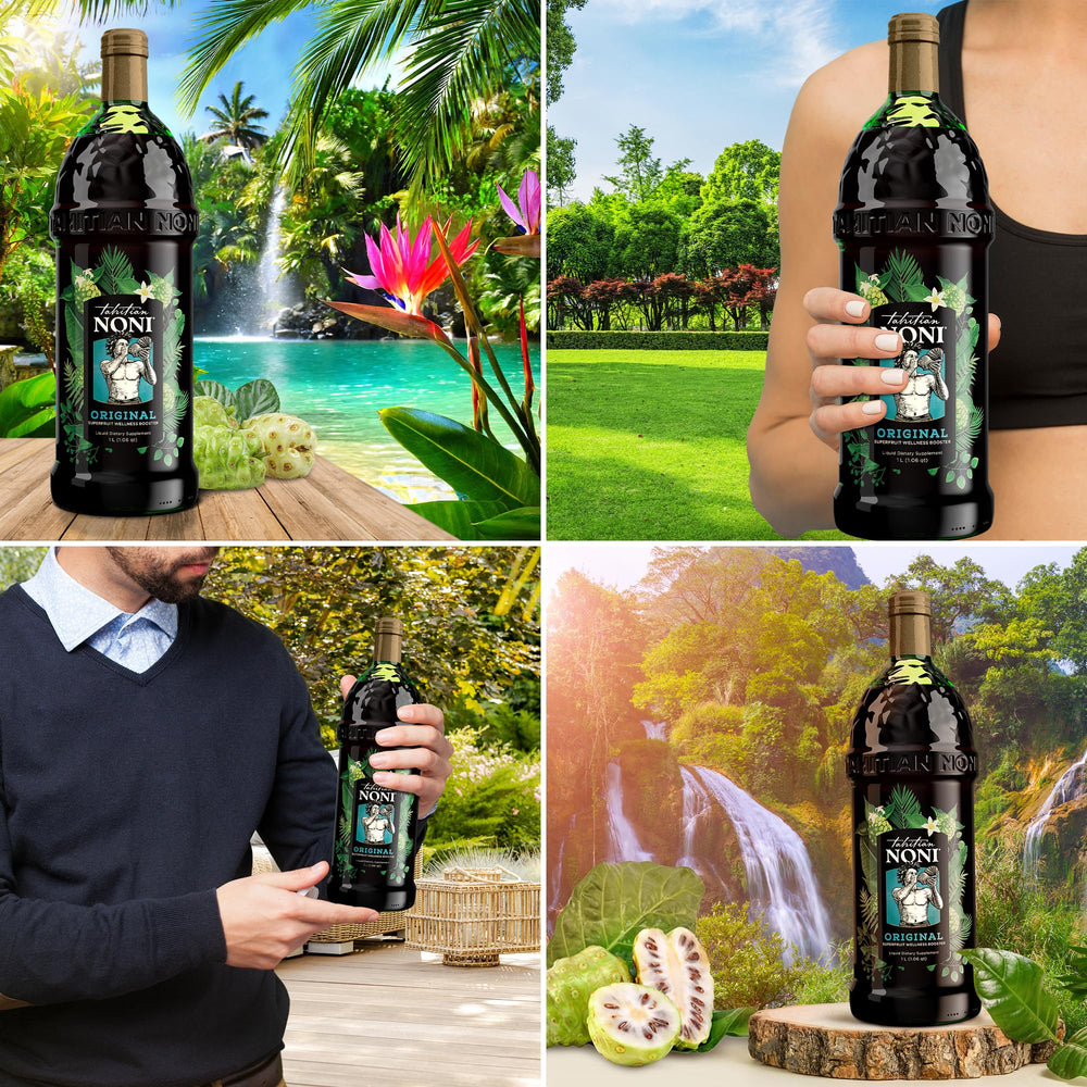 Morinda logo with Noni benefits text