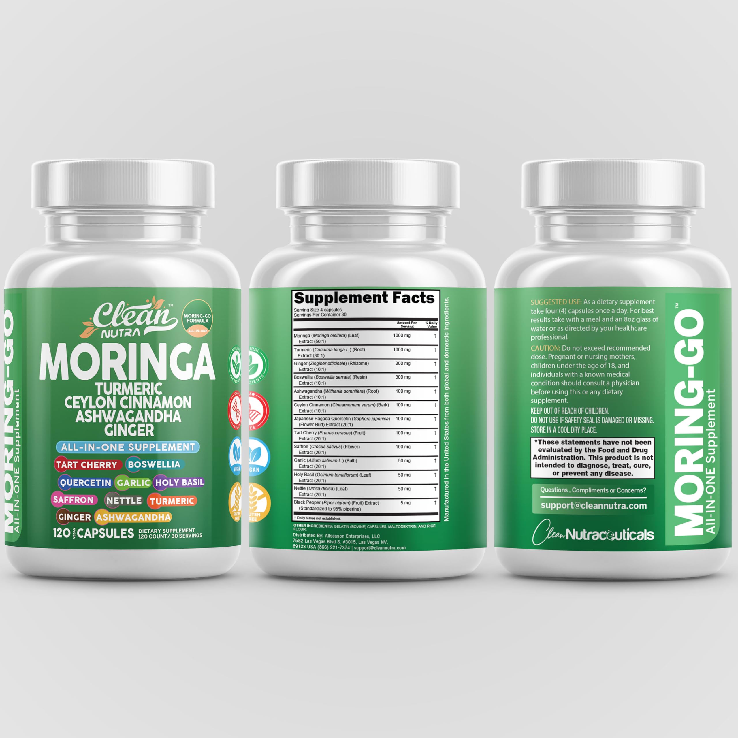 Clean Nutra Moring-Go supplement bottle and packaging