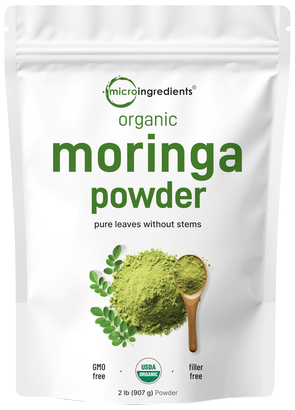 Organic Moringa Oleifera Leaf Powder 2 lbs - front view
