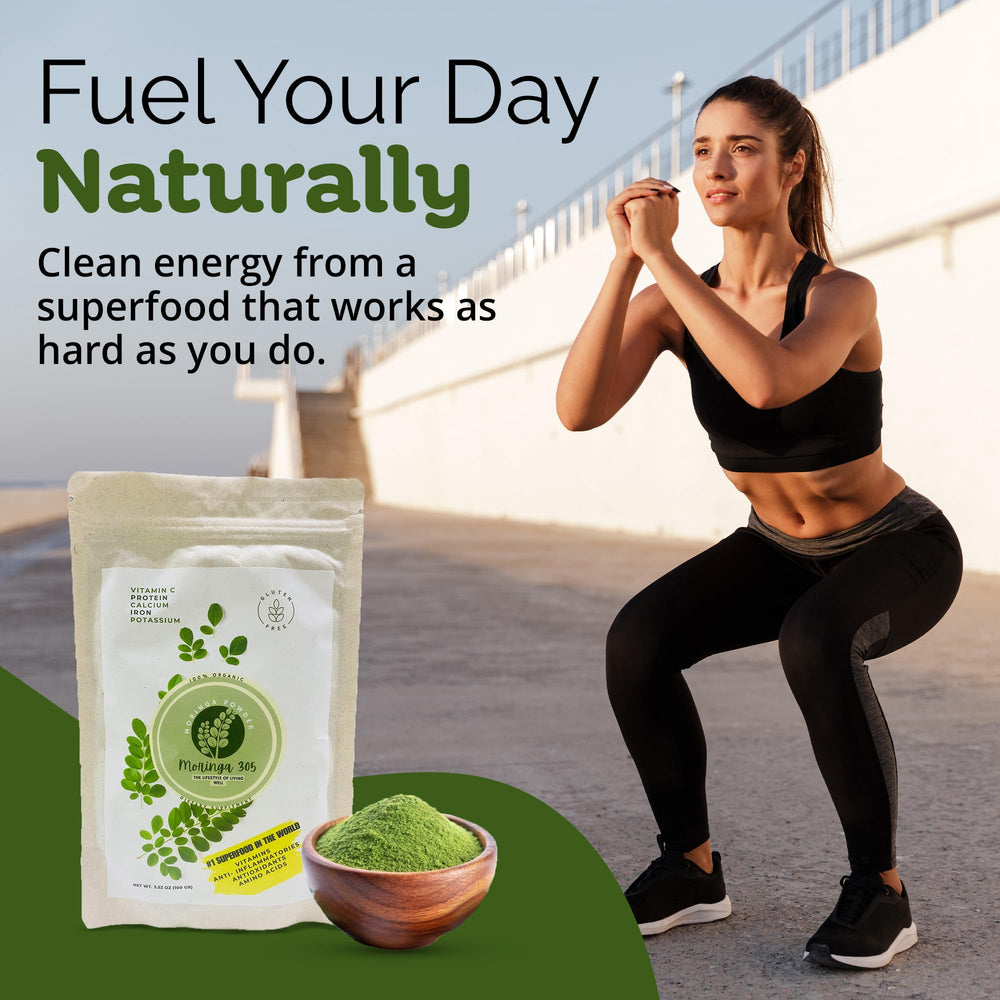 Powder being added to smoothie or beverage