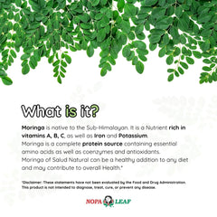 Packaging of Moringa Capsules dietary supplement