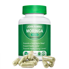 Front view of Moringa Capsules bottle 1200 mg