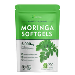 Bottle of Moringa Capsules with 200 softgels