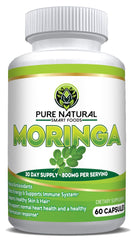 Moringa Capsules bottle front view - 60 capsules, 800 mg each