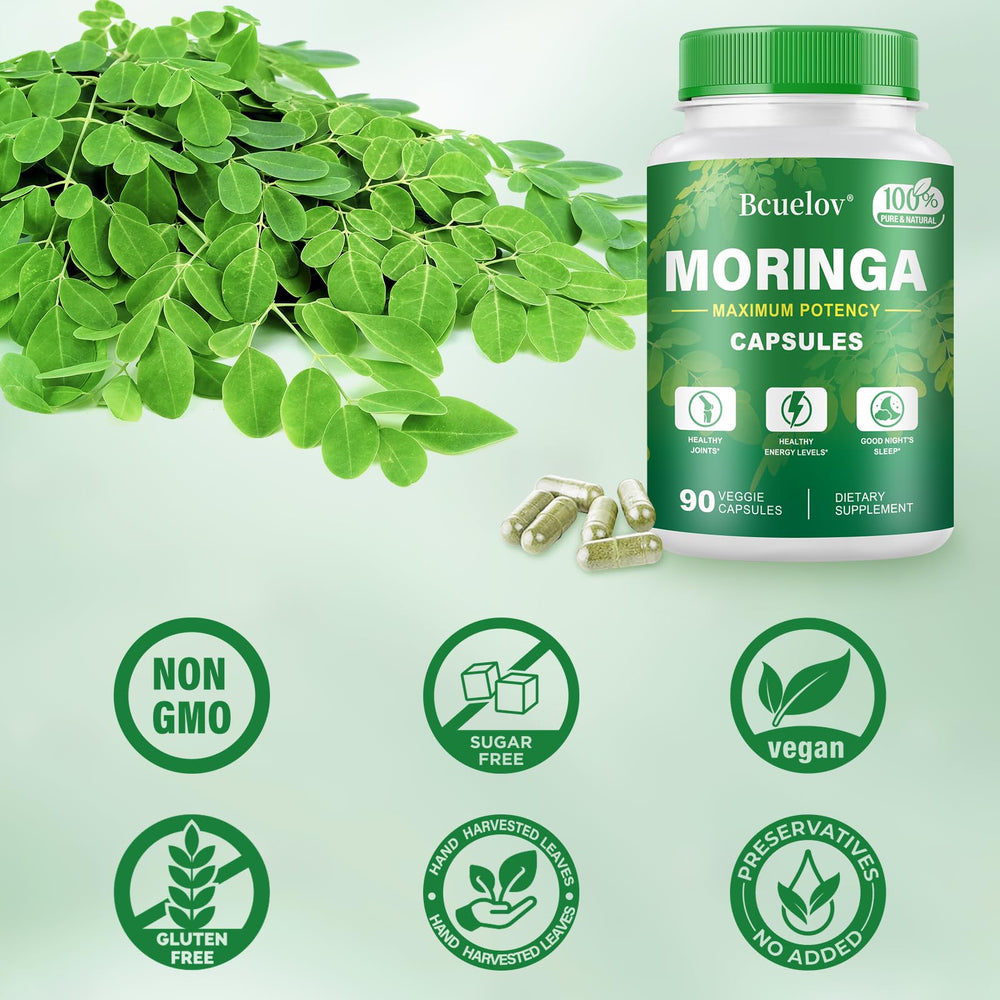 Energy-boosting Moringa capsules lifestyle shot
