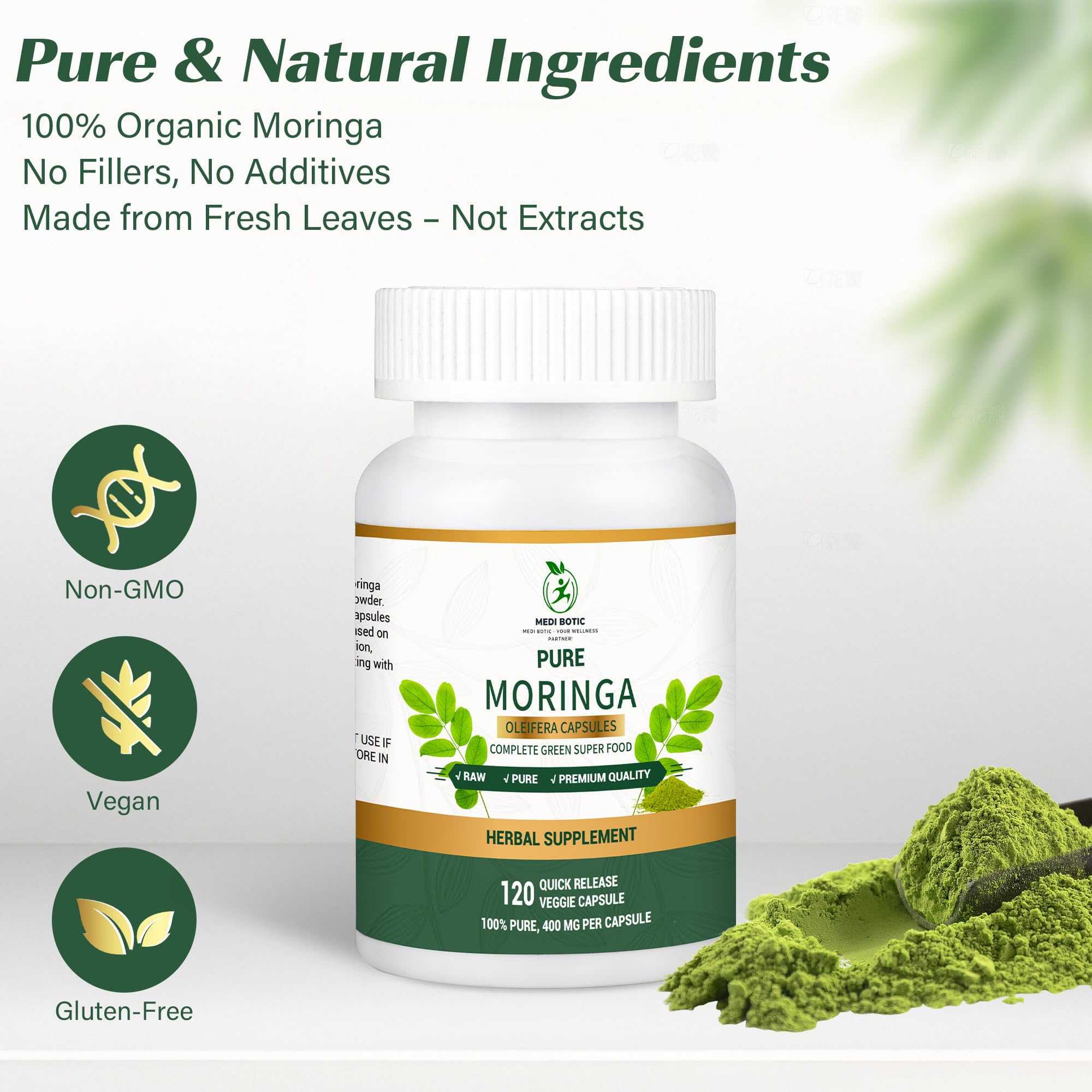 Moringa capsules for energy boost