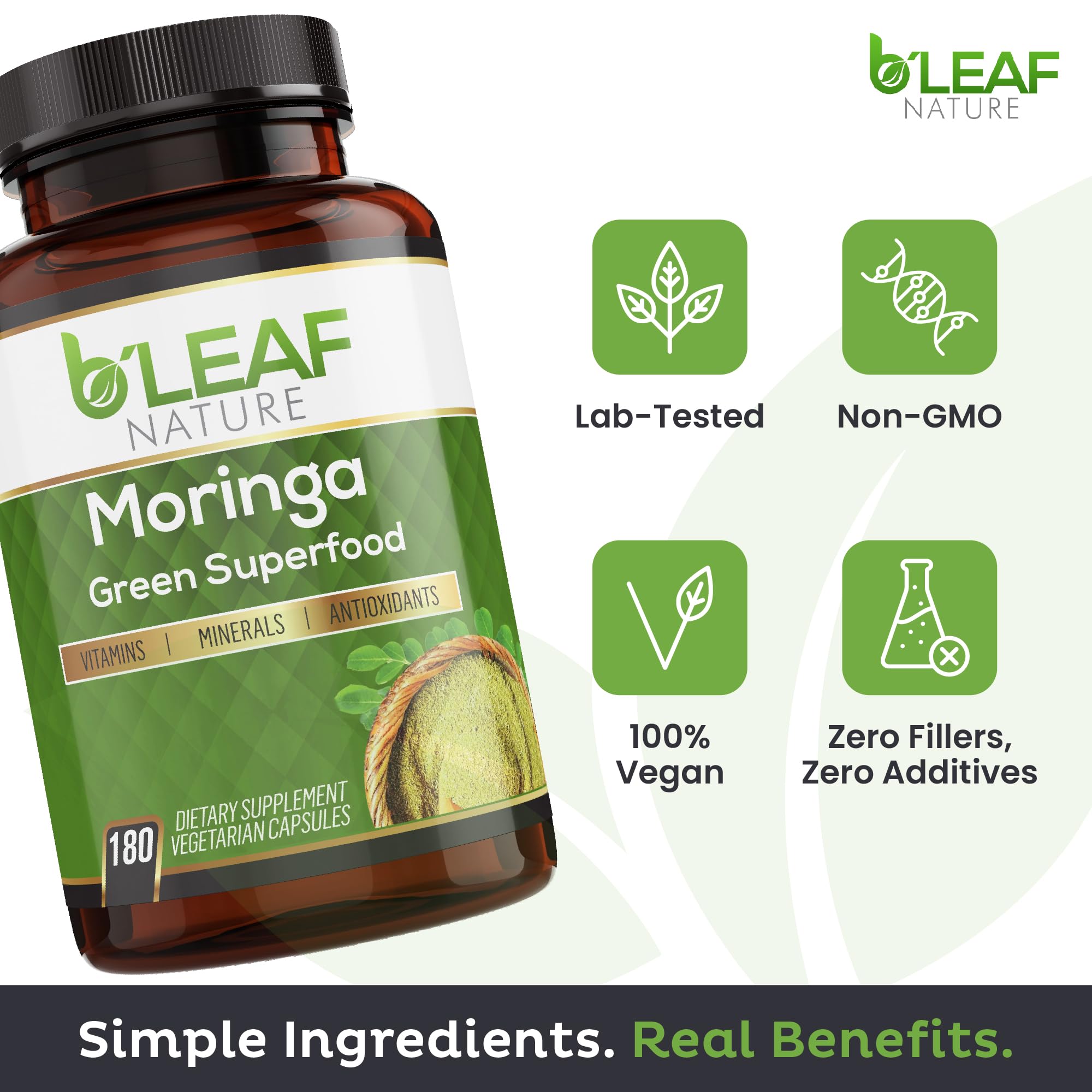 Moringa capsules ingredient panel
