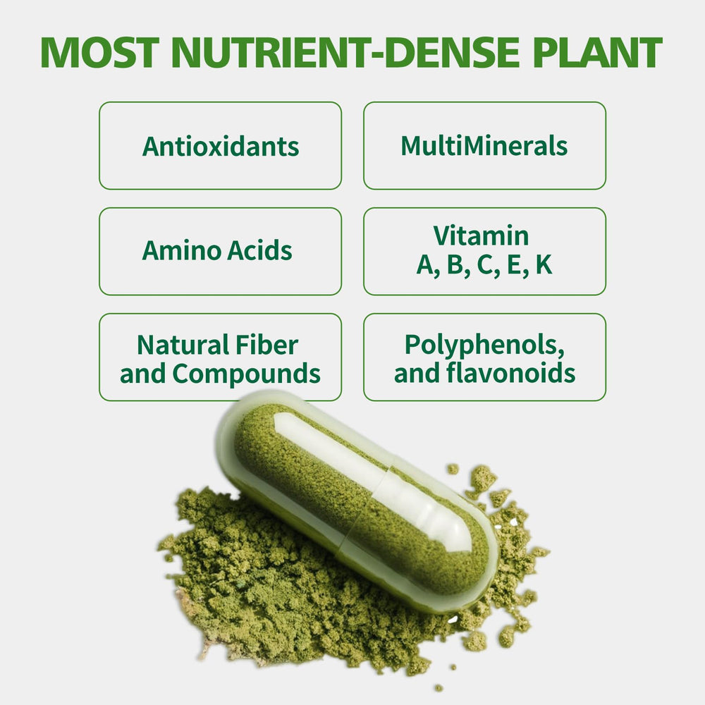 Serving size indicated as two capsules per day