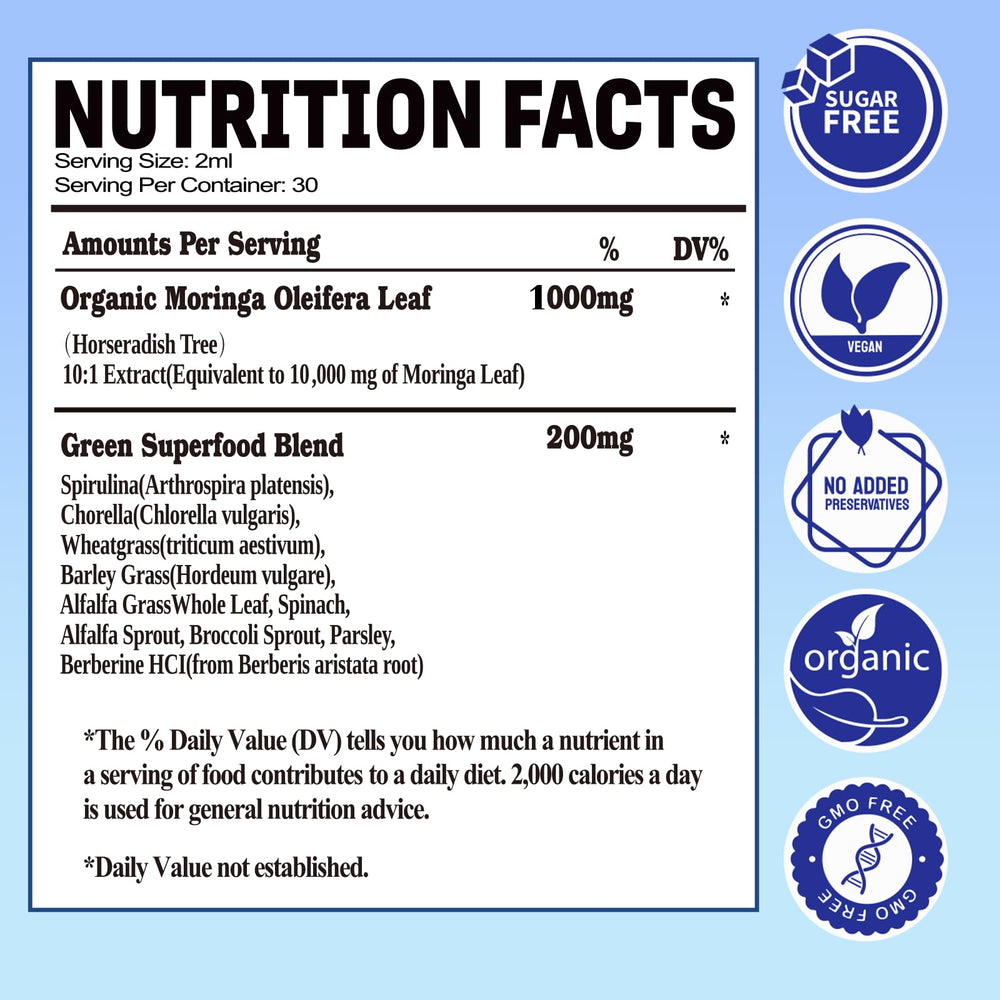 Green superfood blend featuring spirulina, barley grass and wheatgrass