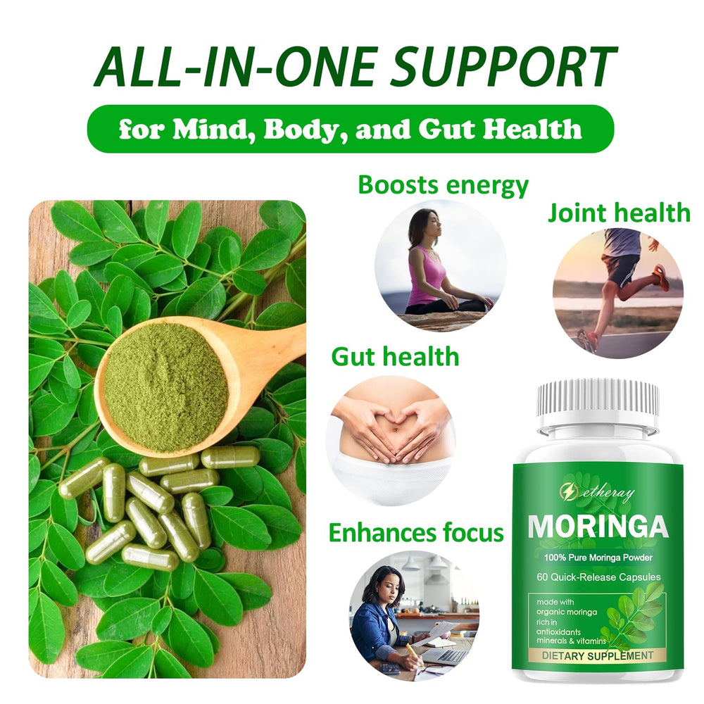 Close-up of Moringa leaf extract powder