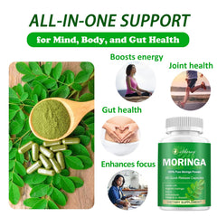 Close-up of Moringa leaf extract powder