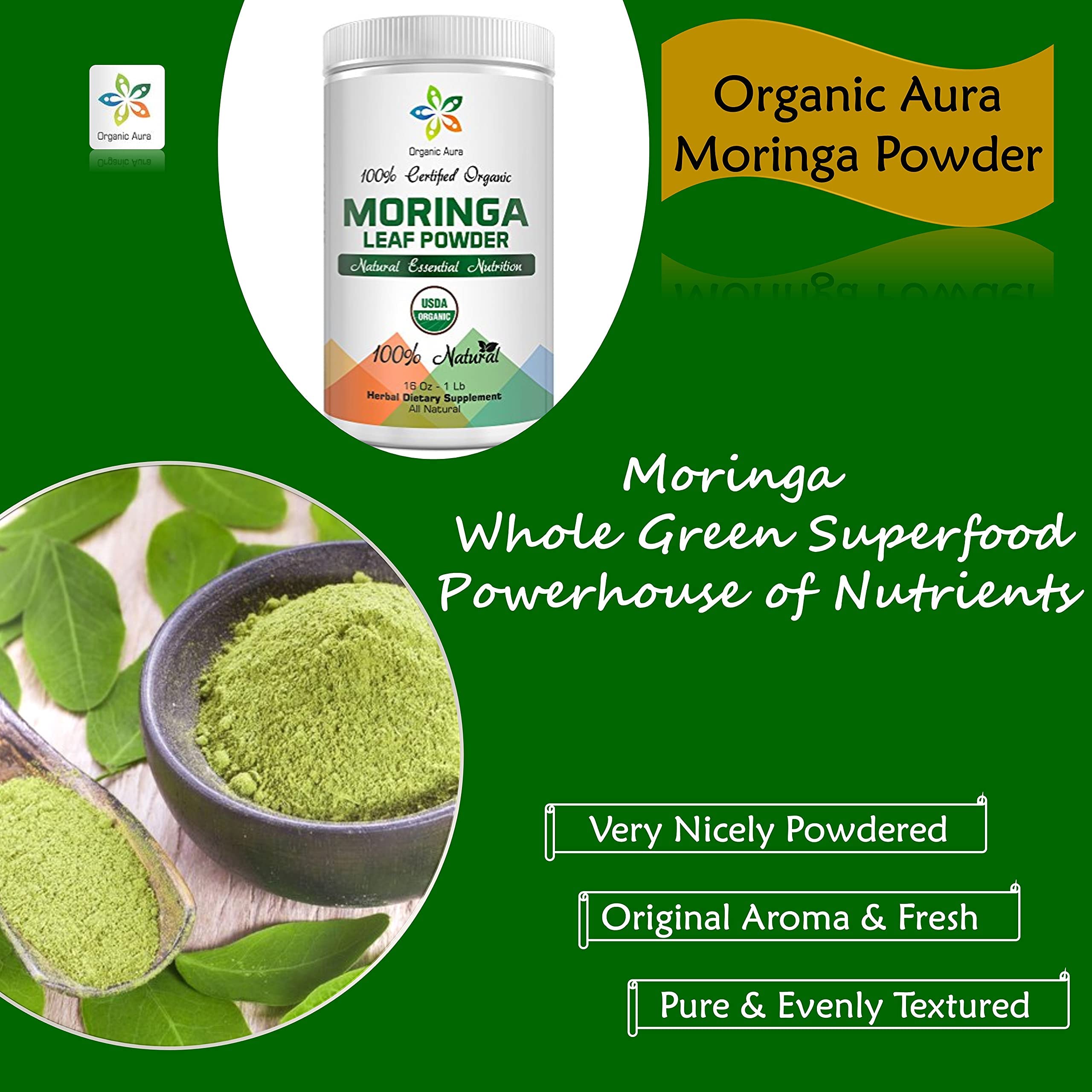 Kitchen setup showing moringa powder being used in recipes