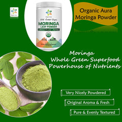 Kitchen setup showing moringa powder being used in recipes