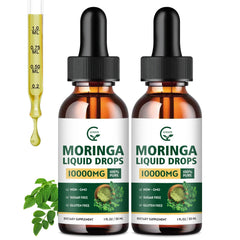 Bottle of Organic Moringa Liquid Drops, top view