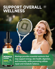 Nutrition facts panel for moringa liquid drops