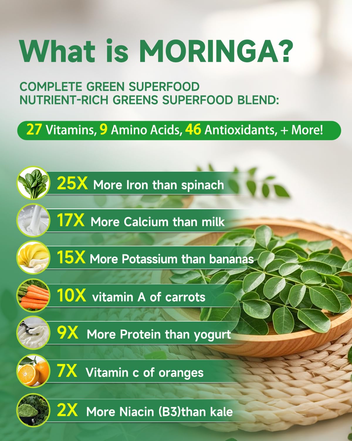 Moringa oleifera leaf extract ingredients label