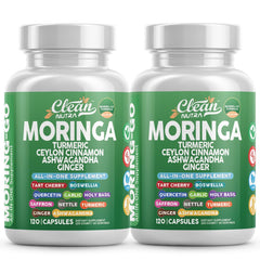 Moringa powder capsules with turmeric and spices