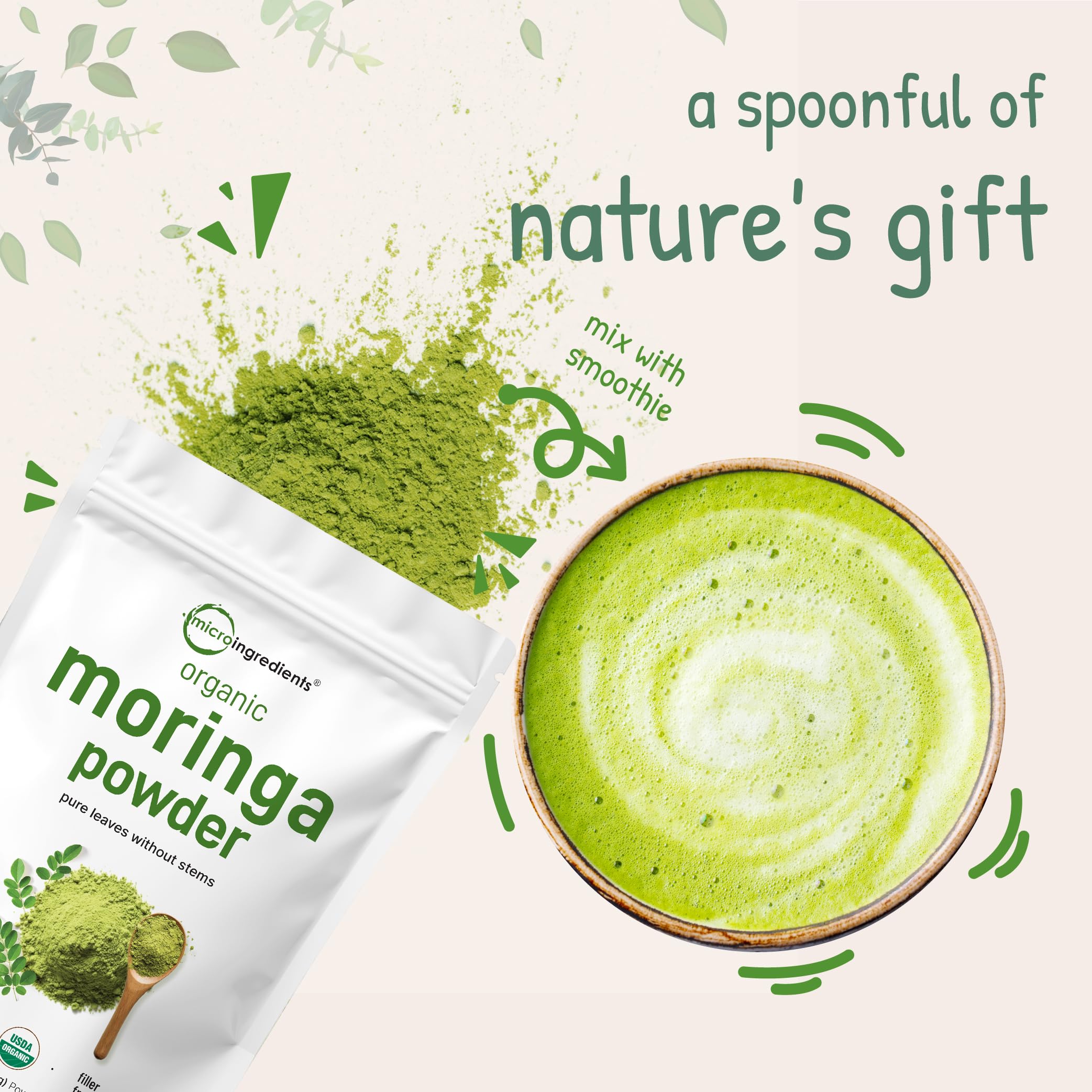 Nutrition facts and polyphenols in Moringa powder