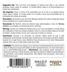 Moringa powder added to smoothies and teas