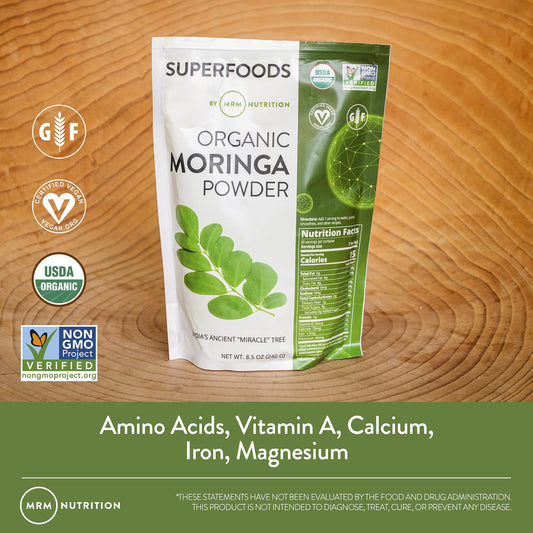 MRM Nutrition Moringa Powder tub back label