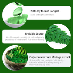 Close-up of Moringa softgels