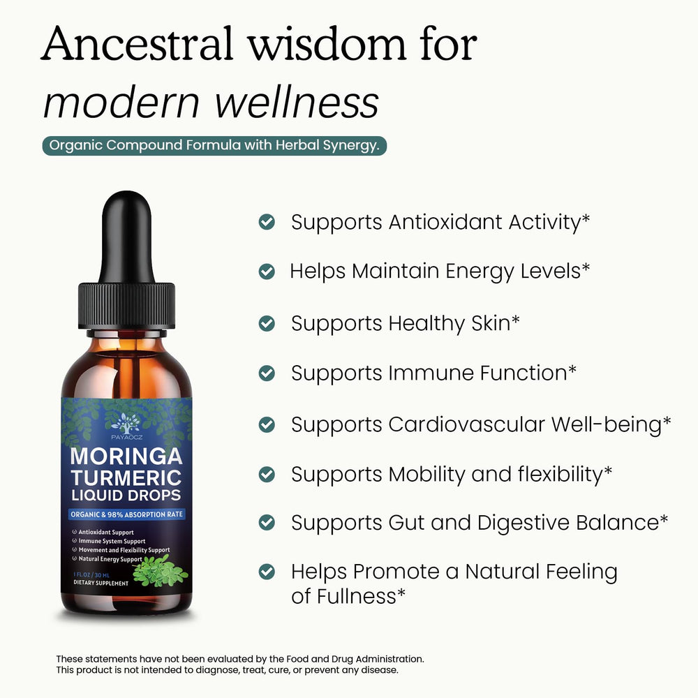 Label showing organic moringa oleifera liquid extract