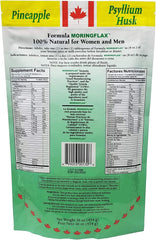 Ingredients listing for Moringflax Bag Formula: flax seed, Garcinia Cambogia, Moringa